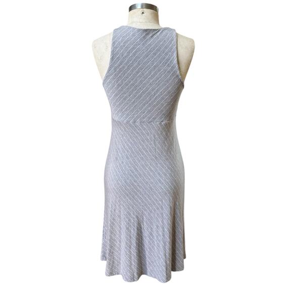 Athleta Santorini High Neck Mix Stripe Sleeveless Modal Knit Dress Womens S Gray - Picture 4 of 10